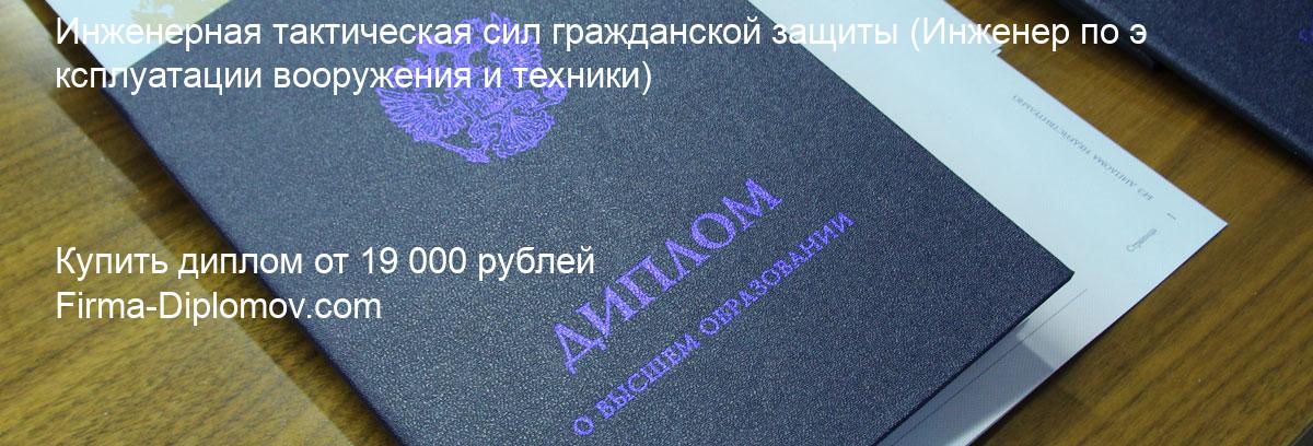 Купить диплом Инженерная тактическая сил гражданской защиты, купить диплом о высшем образовании в Омске